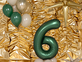 Foil Balloon Number ''6'', 86cm, Bottle Green