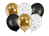 Balloons 30 cm, Happy New Year, mix (1 pkt / 6 pc.)