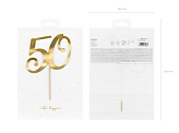Cake topper ''50'', gold, 20.5cm