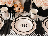 Paper plates ''Hello 40'', mix, 18 cm (1 pkt / 6 pc.)