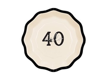 Paper plates ''Hello 40'', mix, 18 cm (1 pkt / 6 pc.)