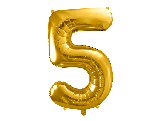 Foil Balloon Number ''5'', 86cm, gold