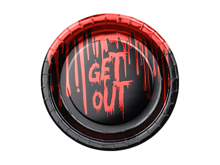 Paper plates Get out, 18 cm, black-red
