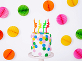 Birthday candles curl, mix, 8cm (1 pkt / 4 pc.)