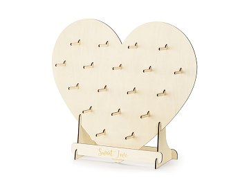 Donut Wall Heart, natural wood, 65x59 cm