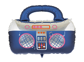Foil balloon Boombox, 98x70.5 cm, navy blue