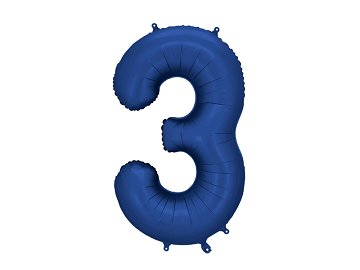 Foil Balloon Number '3', 86cm, navy