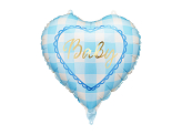 Foil balloon heart Baby, 35 cm, light blue