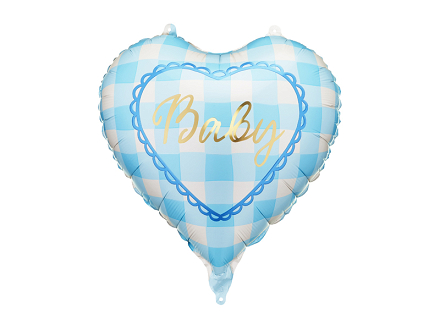 Foil balloon heart Baby, 35 cm, light blue