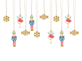 Gift tags Nutcracker, mix (1 pkt / 12 pc.)