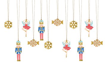 Gift tags Nutcracker, mix (1 pkt / 12 pc.)