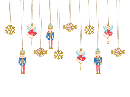 Gift tags Nutcracker, mix (1 pkt / 12 pc.)