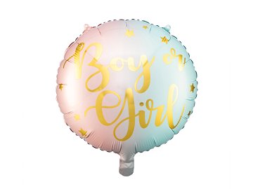 Foil balloon Boy or Girl, 35cm, mix