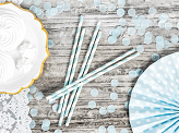 Paper Straws, light blue, 19.5cm (1 pkt / 10 pc.)