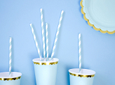 Paper Straws, light blue, 19.5cm (1 pkt / 10 pc.)