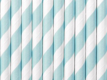 Paper Straws, light blue, 19.5cm (1 pkt / 10 pc.)