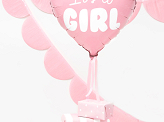Foil Balloon Heart - It's a girl, 45cm, light pink