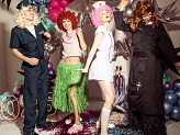 Afro wig, light pink