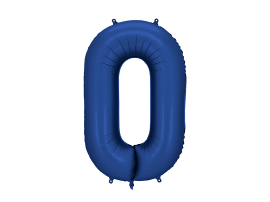 Foil Balloon Number '0', 86cm, navy