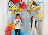 Foil balloon Checkered flag Happy Birthday, 45 cm, mix