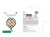 Foil balloon Checkered flag Happy Birthday, 45 cm, mix