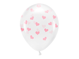 Eco Balloons 33 cm, Hearts, Crystal Clear (1 pkt / 6 pc.)