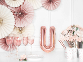 Foil Balloon Letter ''U'', 35cm, rose gold