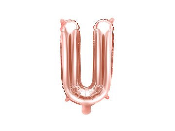 Foil Balloon Letter ''U'', 35cm, rose gold