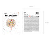 Foil balloon Happy Birthday, 45cm, light pink