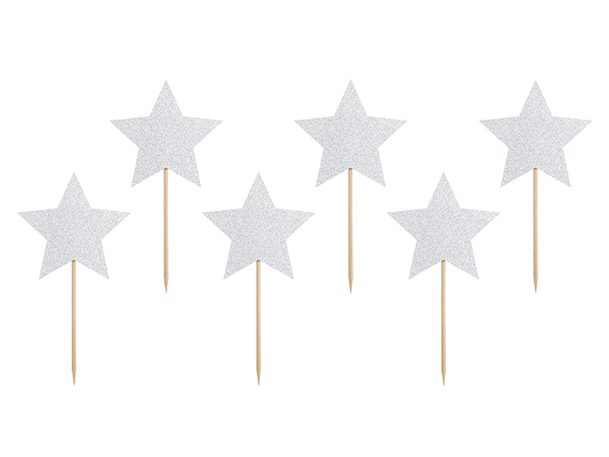 Cupcake toppers Unicorn - Stars (1 pkt / 6 pc.)