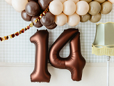 Foil Balloon Number ''4'', 86 cm, mocha