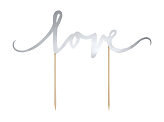Cake topper Love, silver, 17cm