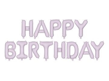 Foil Balloon Happy Birthday, 340x35cm, purple