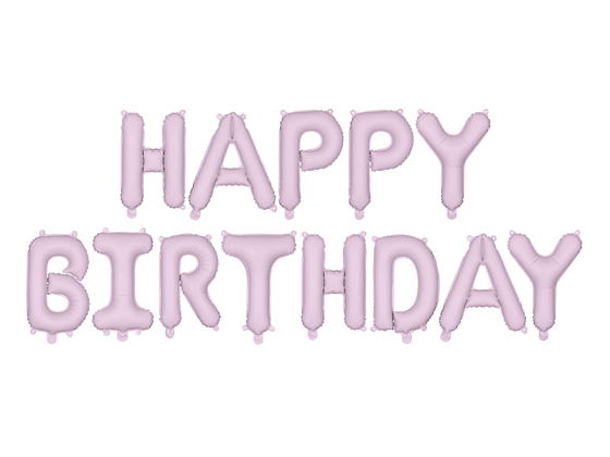 Foil Balloon Happy Birthday, 340x35cm, purple