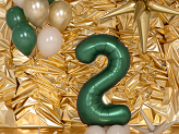 Foil Balloon Number ''2'', 86cm, Bottle Green