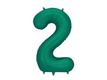 Foil Balloon Number ''2'', 86cm, Bottle Green