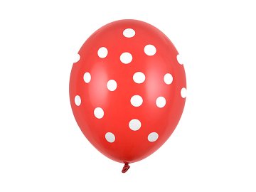 Balloons 30cm, Dots, Pastel Poppy Red (1 pkt / 50 pc.)