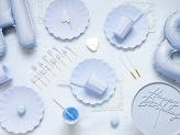 Acrylic cake topper ''Happy Birthday'', misty blue, 16.5 cm
