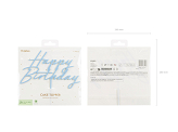 Acrylic cake topper ''Happy Birthday'', misty blue, 16.5 cm