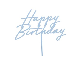 Acrylic cake topper ''Happy Birthday'', misty blue, 16.5 cm