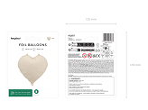 Foil Balloon Heart, 45cm, beige