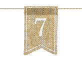 Jute tabel numbers, white, 7x10.5cm (1 pkt / 20 pc.)