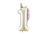 Foil balloon Number ''1'' Unicorn, 93cm, mix