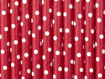Paper Straws, red, 19.5cm (1 pkt / 10 pc.)
