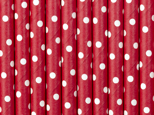 Paper Straws, red, 19.5cm (1 pkt / 10 pc.)