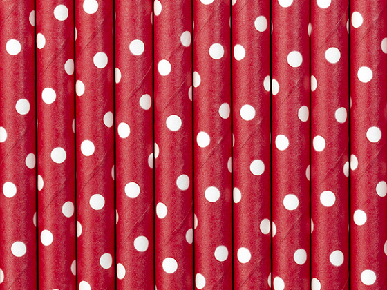 Paper Straws, red, 19.5cm (1 pkt / 10 pc.)