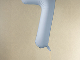 Foil Balloon Number ''7'', 86cm, misty blue