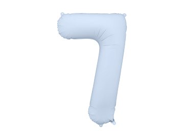 Foil Balloon Number ''7'', 86cm, misty blue