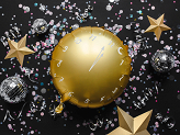 Foil balloon Clock, 45 cm, gold