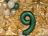 Foil Balloon Number ''9'', 86cm, Bottle Green